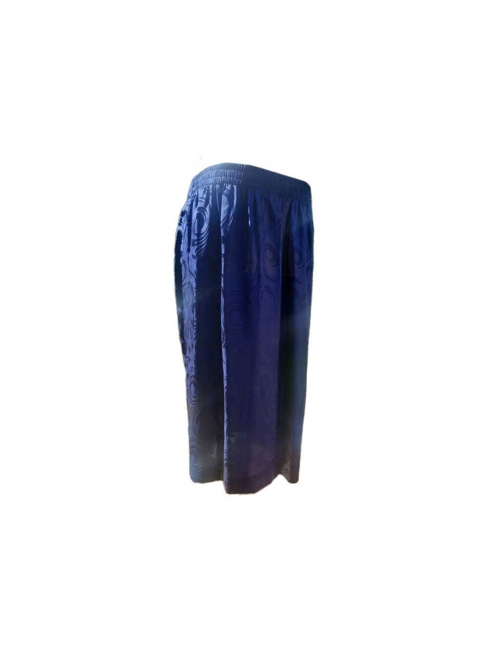 Vintage Womens Size 14 100% Silk Navy Swirl Skirt Jacquard Y2K 80/90s Academia